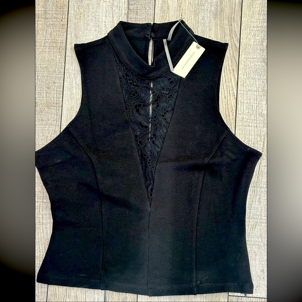 NEW Anthropologie Sleeveless Top with Lace insert